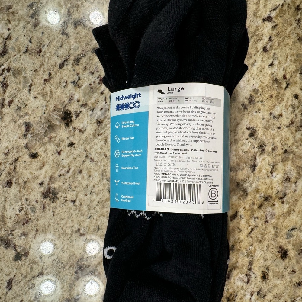 New Men’s Bombas Ankle Socks